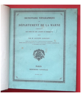 Marne - Dictionnaire Topographique du département de La Marne