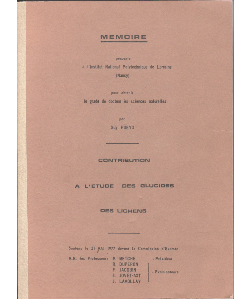 Etude des glucides des lichens