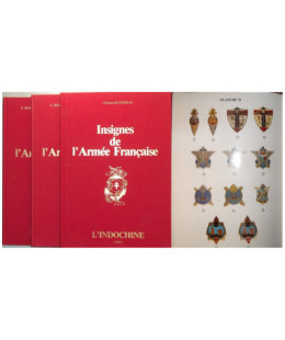 Insignes de l'Armée Française - L'Indochine, 3 tomes